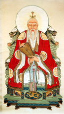 Lao Zi representado como divindade Taoí­sta